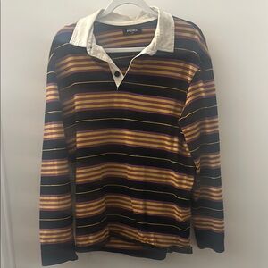 Striped Men's Shirt - Black, Yellow, Purple